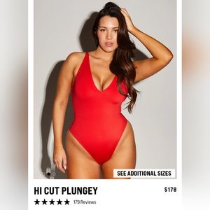 TA3 Swim Hi Cut Plungey, Red, Size Large, Length R/L Regular Long NWOT